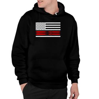 American Flag Ski Apparel Skiing Skier Ski Hoodie | Mazezy
