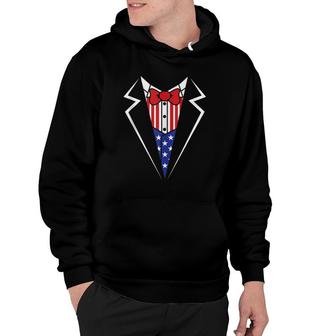 American Flag Tuxedo Bow Tie 4Th Of July Usa Merica Gift Hoodie | Mazezy DE