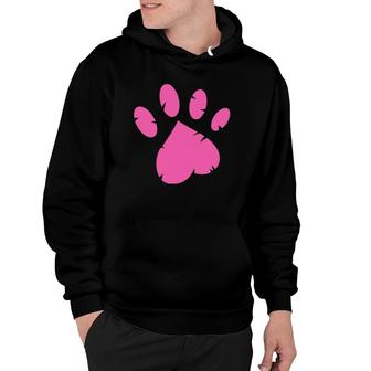 Animal Rescue Apparel In Black With Hot Pink Paw Hoodie | Mazezy