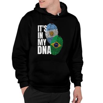 Argentinian And Brazilian Mix Dna Flag Heritage Hoodie | Mazezy