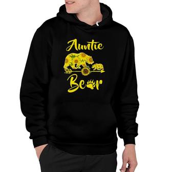 Auntie Bear Sunflower Gift Funny Mothers Day Mom And Aunt Hoodie | Mazezy