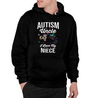 Autism Uncle I Love My Niece Puzzle Butterfly Hoodie | Mazezy