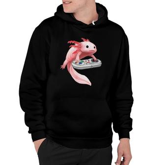 Axolotl Playing Game Controller Animal Lover Hoodie | Mazezy