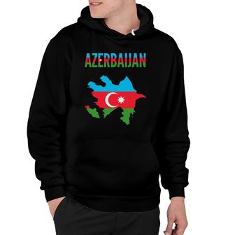 Azerbaijani Gift Azerbaijan Country Map Flag Hoodie | Mazezy