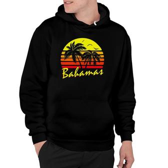 Bahamas 80S Summer Beach Palm Tree Sunset Hoodie | Mazezy