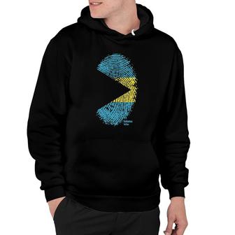 Bahamas Flag On Thumbprint Country Hoodie | Mazezy