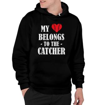 Baseball Softball Catcher Mom Dad Love Catcher Hoodie | Mazezy