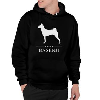 Basenji Dog White Silhouette Hoodie | Mazezy