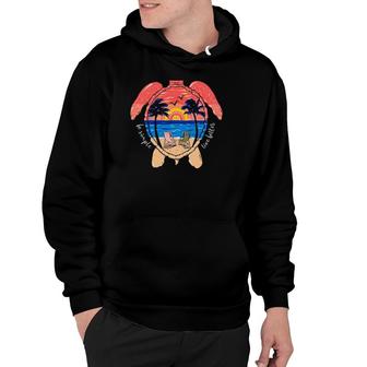 Be Simple Live Better Turtle Beach Palm Trees Sunset Vintage Hoodie | Mazezy