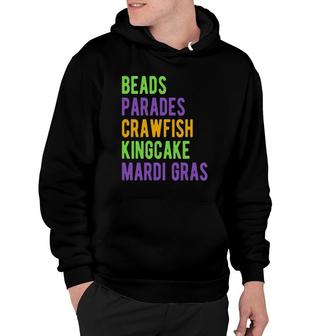 Beads Parades Crawfish Kingcake Mardi Gras Hoodie | Mazezy UK