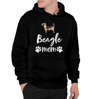 Beagle Mom With Paws Prints Hoodie | Mazezy