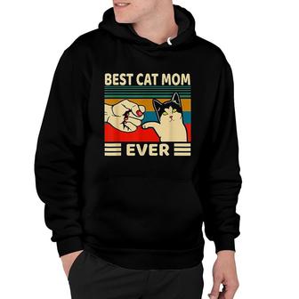 Best Cat Mom Ever Vintage Bump Fit Mothers Day Hoodie - Thegiftio