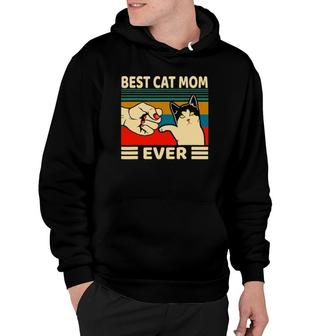 Best Cat Mom Ever Women Vintage Bump Fit Mothers Day Hoodie | Mazezy
