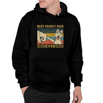 Best Husky Dad Ever Retro Vintage Sunset Hoodie | Mazezy