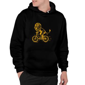 Bicycling Lion Lion Lover Bike Gift Hoodie | Mazezy