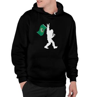 Bigfoot Rock And Roll State Of Washington Flag Hoodie | Mazezy