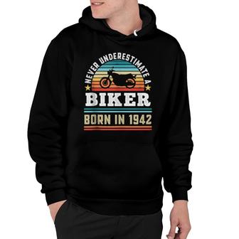 Biker Born 1942 80Th Birthday Motorbike Hoodie | Mazezy