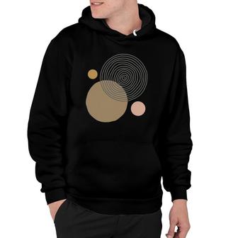 Boho Stripes And Circle Design Abstract Mid Century Modern Hoodie | Mazezy