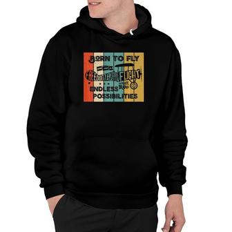 Born To Fly Vintage Retro Style Air Plane Pilot Sky Fan Gift Premium Hoodie | Mazezy