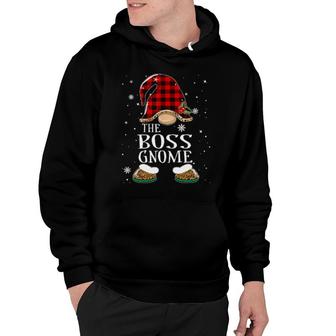 Boss Gnome Buffalo Plaid Matching Family Christmas Pajama Hoodie | Mazezy