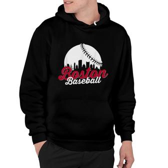 Boston Baseball Ball City Massachusetts Retro Vintage Hoodie | Mazezy