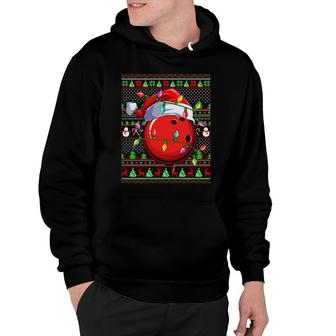 Bowling Ball Matching Santa Ugly Bowling Christmas Hoodie | Mazezy