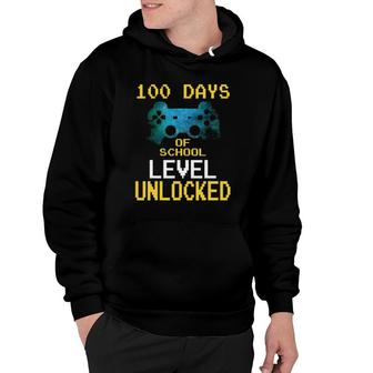 Boys 100 Days Of School Gamer Video Games Level Unlocked Hoodie | Mazezy
