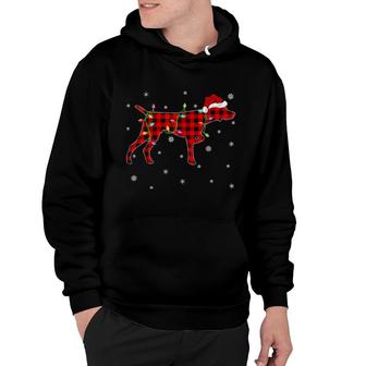 Buffalo Plaid Family Matching Pointer Dog Christmas Pajama Hoodie | Mazezy