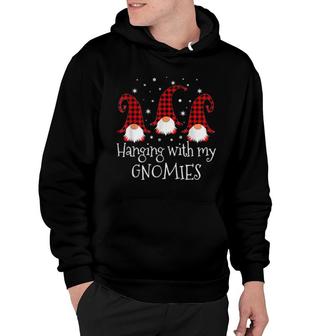 Buffalo Plaid Hanging With My Gnomies Cute Christmas Gnome Hoodie | Mazezy