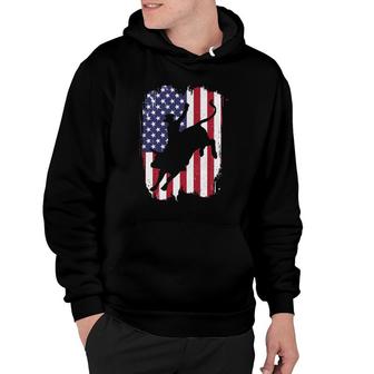 Bull Riding American Flag Rodeo Patriotic Bull Rider Gift Hoodie | Mazezy