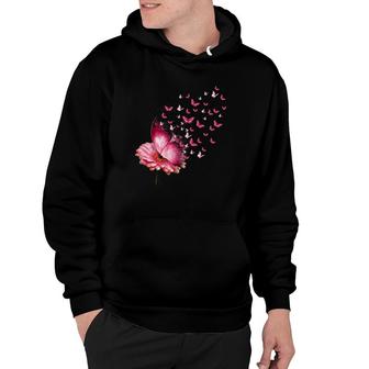Butterfly Lover Pink Daisy Flower Insect Hoodie | Mazezy UK