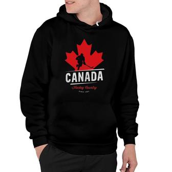 Canada Hockey Maple Leaf Ice Hockey Player Vintage Hoodie | Mazezy