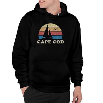 Cape Cod Ma Vintage Sailboat 70S Throwback Sunset Hoodie | Mazezy