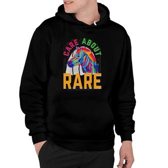 Care About Rare, Rare Disease Awareness Day Month Zebra Hoodie | Mazezy