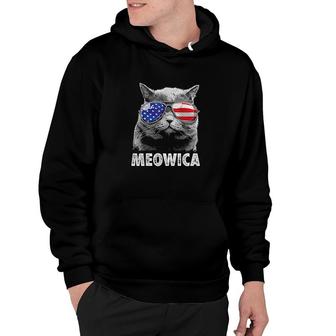 Cat 4th Of July Meowica Merica Men Usa American Flag Hoodie | Mazezy