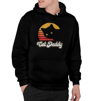 Cat Daddy Funny Vintage Eighties Style Cat Retro Distressed Hoodie | Mazezy