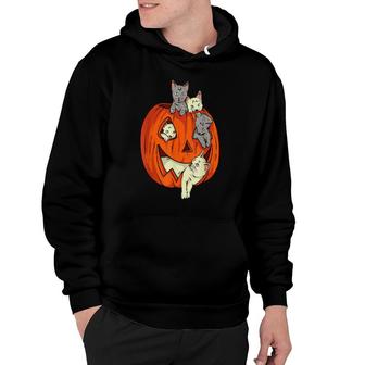 Cats Pumpkin Carved Jack O Lantern Cat Halloween Costume Hoodie | Mazezy