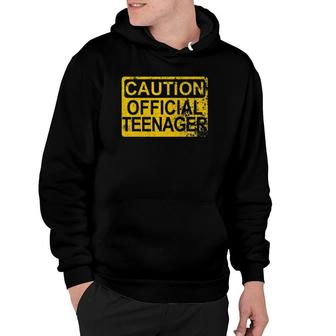 Caution Official Teenager Warning 13Th Birthday Gift Hoodie | Mazezy UK