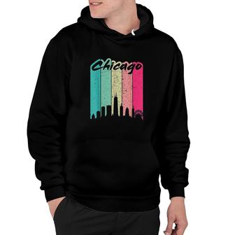 Chicago 80's Retro Vintage Chicago Skyline Hoodie - Thegiftio