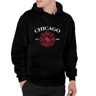 Chicago Illinois Fire Rescue Department Firefighter Fireman Hoodie | Mazezy