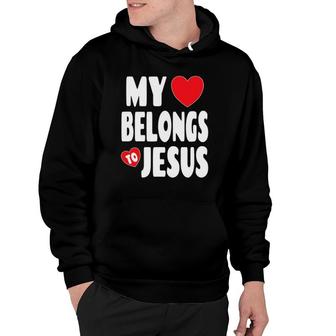 Christian Valentine Graphic Art My Heart Belongs To Jesus Hoodie | Mazezy