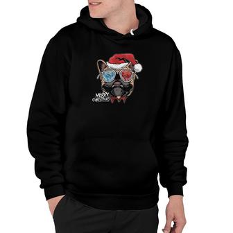 Christmas A Pitbull Dog Santa Hat On Xmas Tee Hoodie | Mazezy