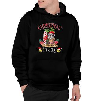 Christmas In July Funny Santa Summer Beach Vacation Hoodie - Thegiftio