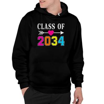 Class Of 2034 Grow With Me Handprints On Back K To 12 Grade Hoodie | Mazezy