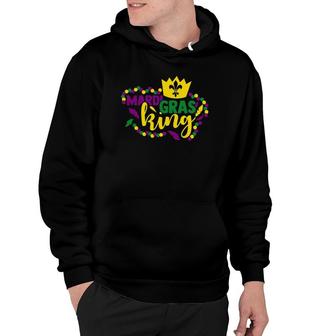 Colorful Beads Crown Mardi Gras King Hoodie | Mazezy