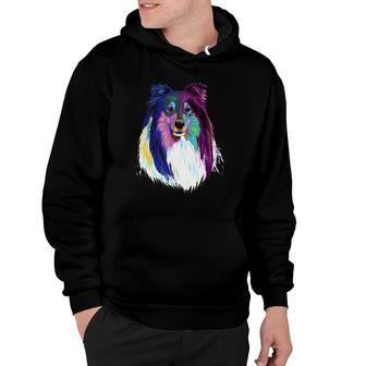 Colourful Dog Rough Collie Hoodie | Mazezy