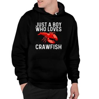 Cool Crawfish Art For Boys Kids Lobster Crawdad Boil Food Hoodie | Mazezy