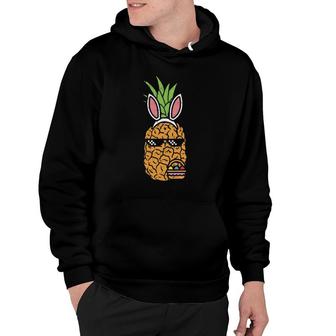 Cool Thug Pineapple Easter Bunny Eggs Fruit Lover Gift Hoodie - Thegiftio UK