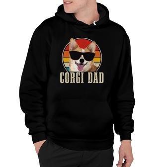 Corgi Dad Vintage Sunglasses Funny Corgi Dog Owner Hoodie | Mazezy