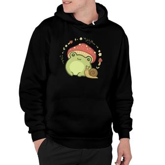 Cottagecore Aesthetic Frog Snail Cute Vintage Hoodie | Mazezy